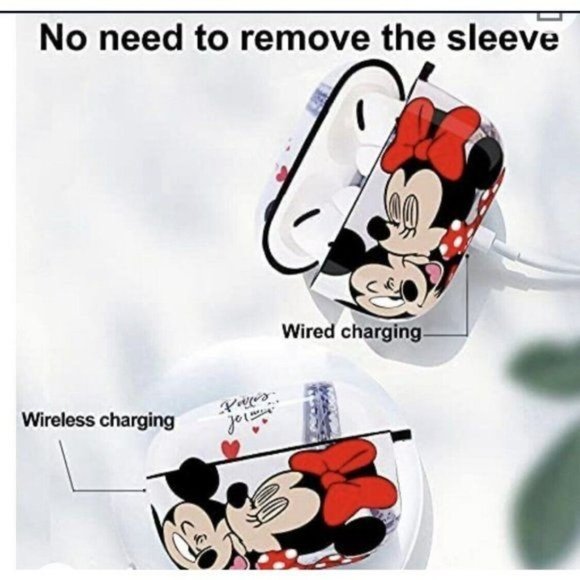 2 Minnie Mouse AirPod Pro Case Cover Strong Plastic PINK AND WHITE COLORS NEW - Picture 8 of 8